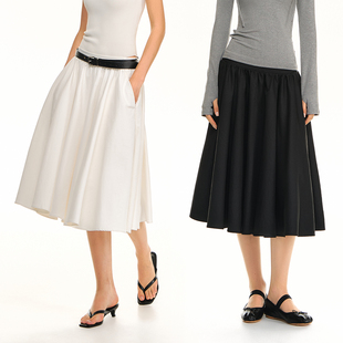 CLIMAX 气质蓬蓬伞裙半身裙 VISION立体剪裁廓形大A字摆插袋中长款