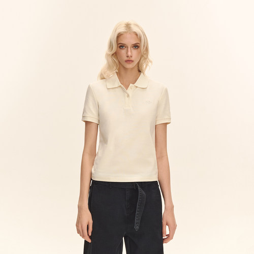 CLIMAXVISION合身刺绣polo短袖