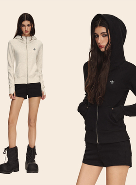 CLIMAX VISION软糯针织沙漏腰高领拉链显瘦加绒开衫连帽卫衣女款