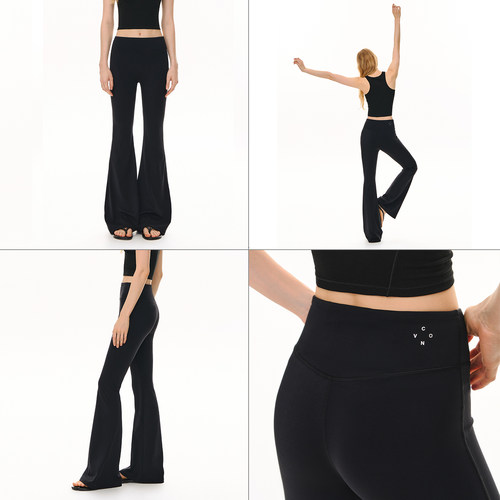 CLIMAX VISION裸感高腰收腹提臀蜜桃微喇健身瑜伽裤运动训练长裤