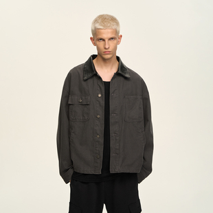 短外套 复古帆布工装 CLIMAX VISION做旧水洗皮领底特律夹克男美式