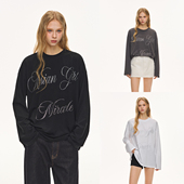 CLIMAX 女款 VISION轻薄干爽莫代尔休闲长袖 T恤手绘烫钻宽松罩衫