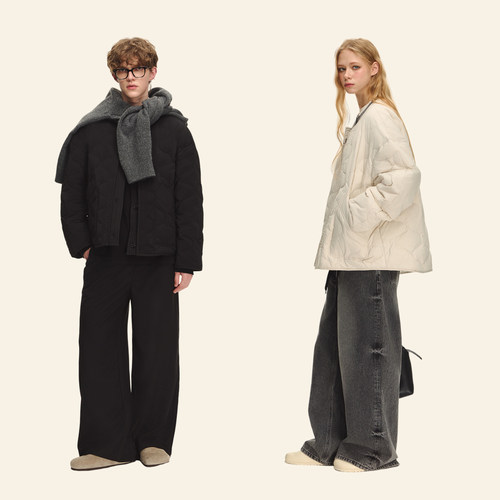 CLIMAXVISION葫芦格绗缝羽绒服