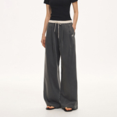 长裤 CLIMAX VISION松弛老钱撞色松紧腰抽绳宽褶垂坠感阔腿西裤