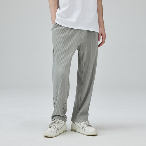 CLIMAXVISION休闲直筒褶皱裤