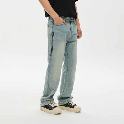 CLIMAXVISION石纹纹理牛仔裤