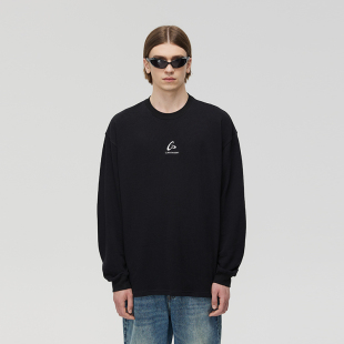 高街 T恤美式 CLIMAX VISION250克亲肤透气液态银飞盘印花休闲长袖