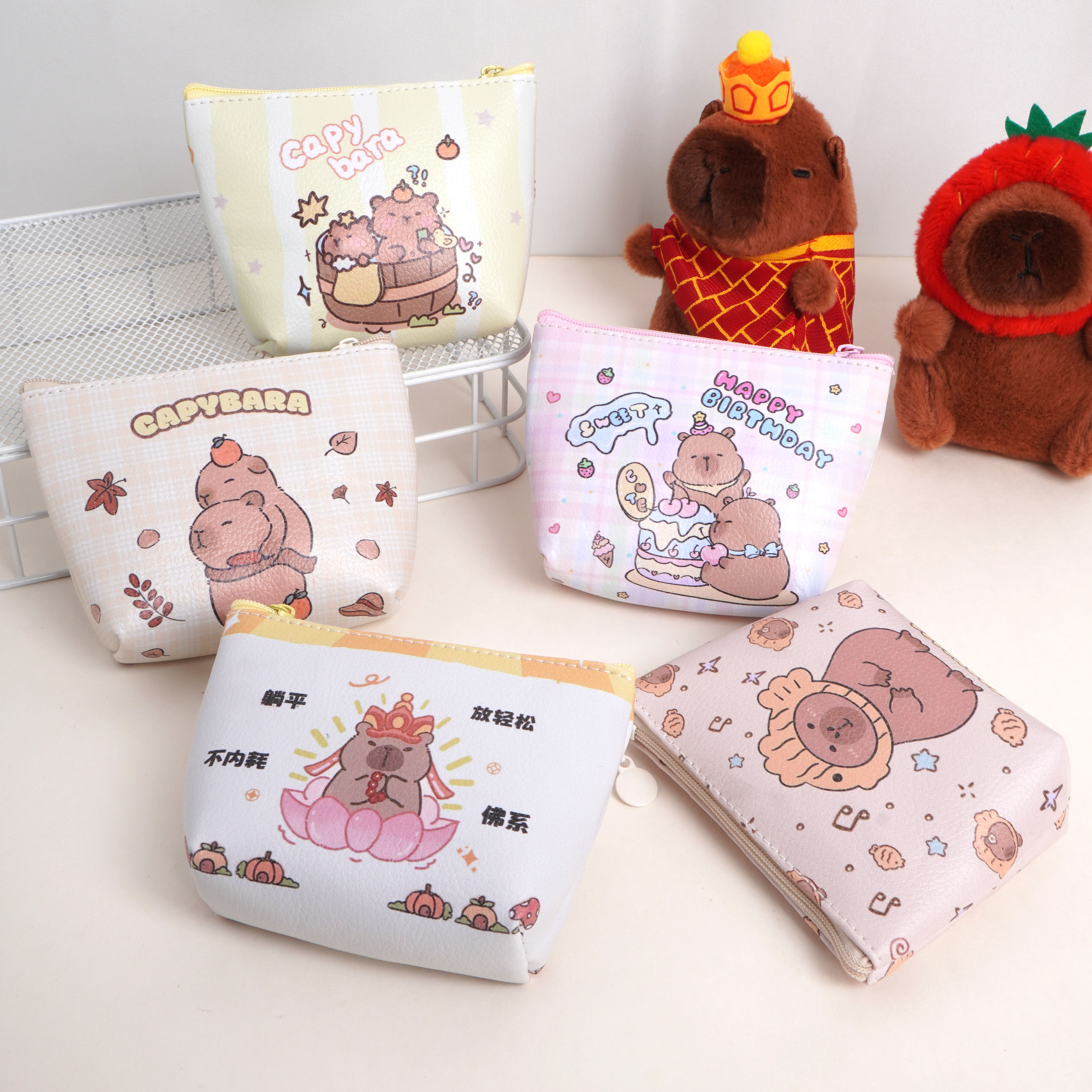 韩版ins卡通儿童零钱包玉桂狗KT猫小巧简约卡包女学生硬币手拿包