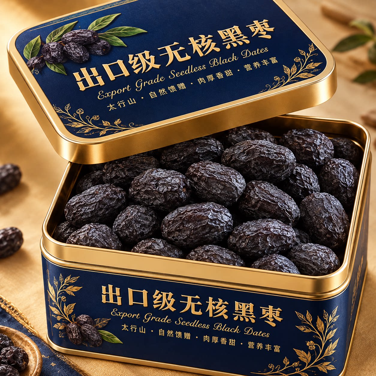 无核黑枣官方旗舰店正宗太行山无核乌黑枣特级乌枣野生黑枣君迁子
