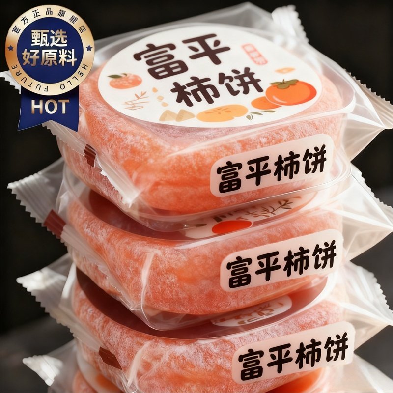 富平特级柿饼官方旗舰店独立包装陕西特产霜降流心吊柿子饼5斤装