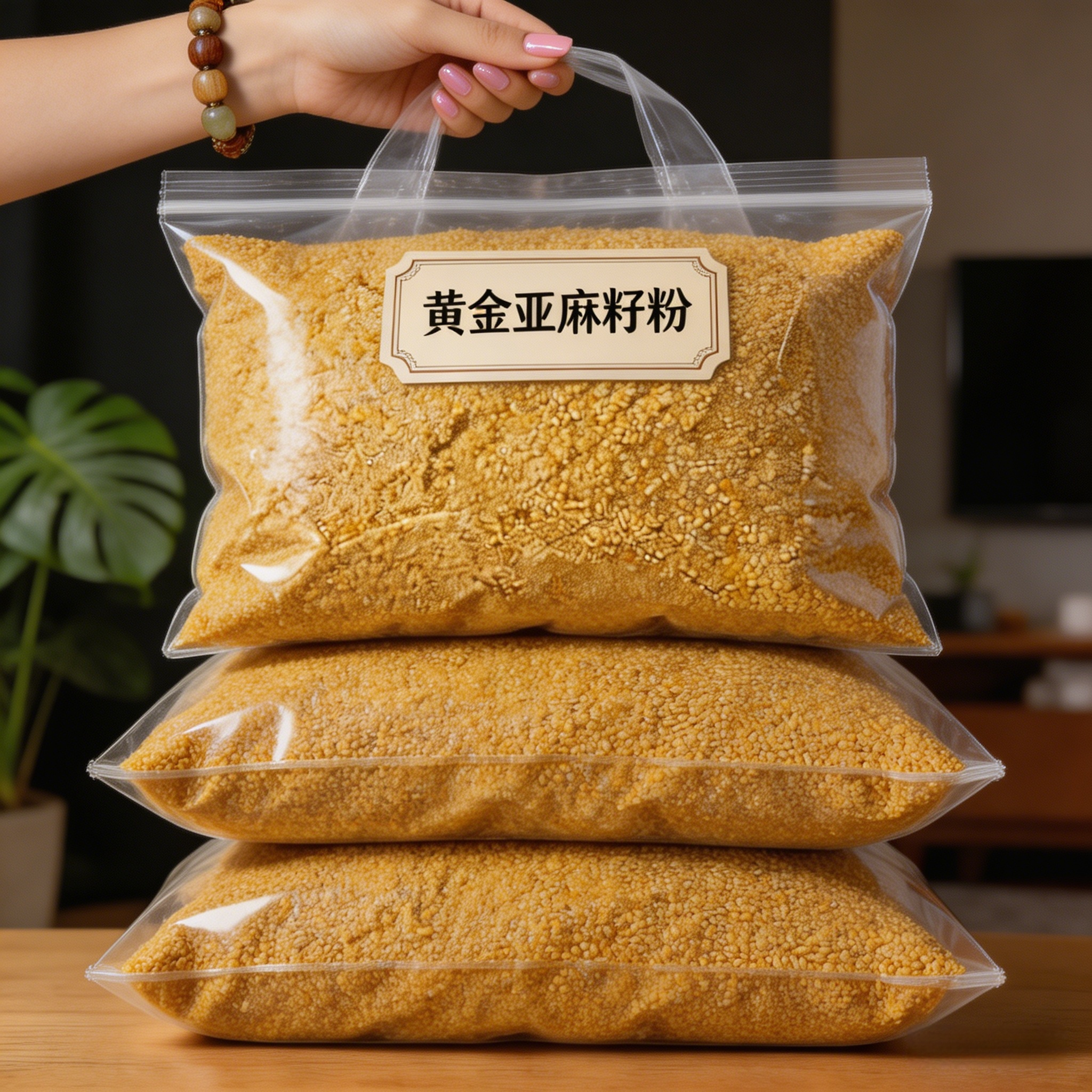 有机熟黄金亚麻籽粉熟内蒙古纯天然代餐无糖官方旗舰店正品有机