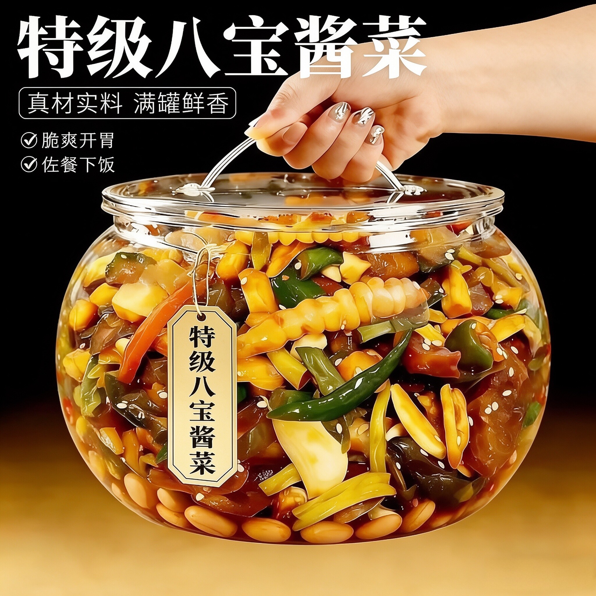 拌饭料特级八宝酱菜桶装脆爽开胃佐餐下饭酱真材实料满罐鲜香图片