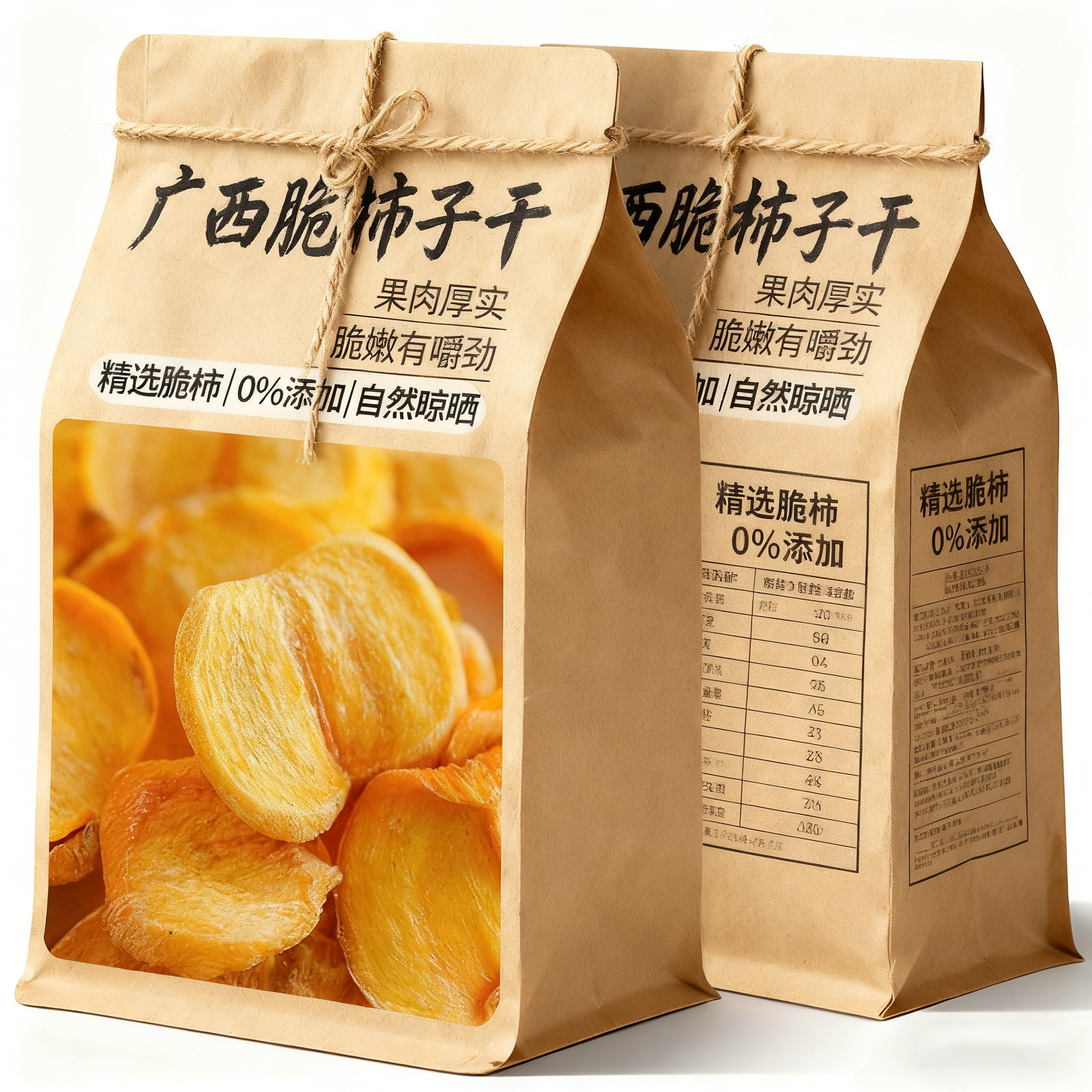 山坶广西柿子干农家自晒柿饼0添加脆柿干官方旗舰店独立包装零食