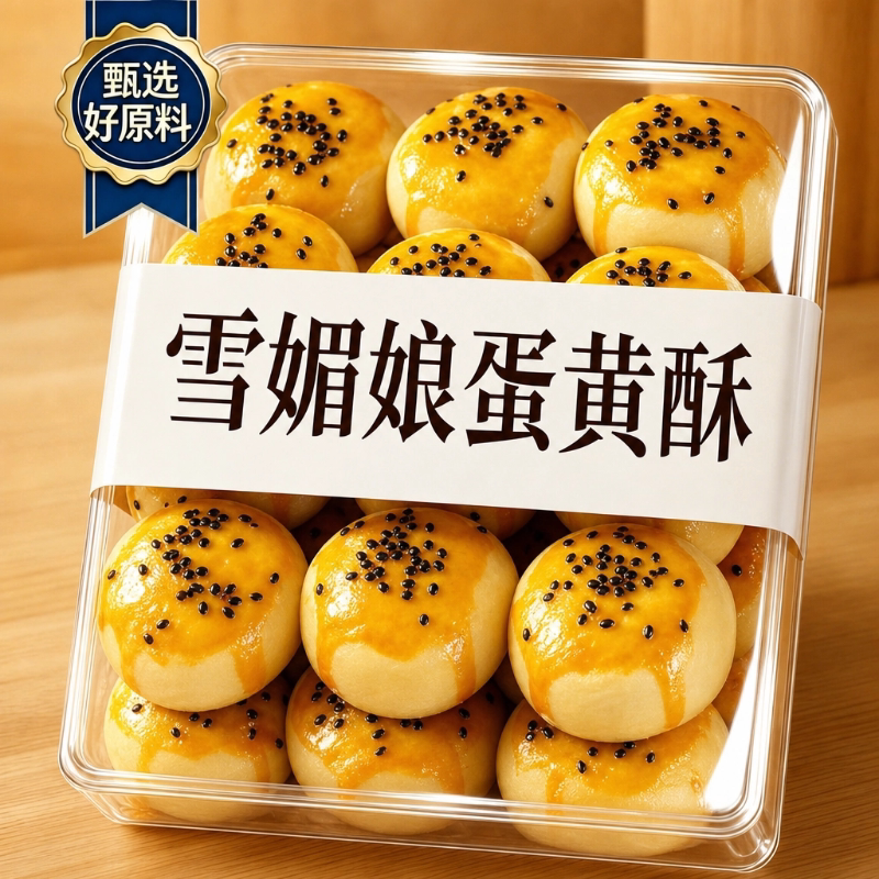 无添加低糖蛋黄酥中秋咸蛋黄月饼礼盒装办公室休闲零食官方旗舰店