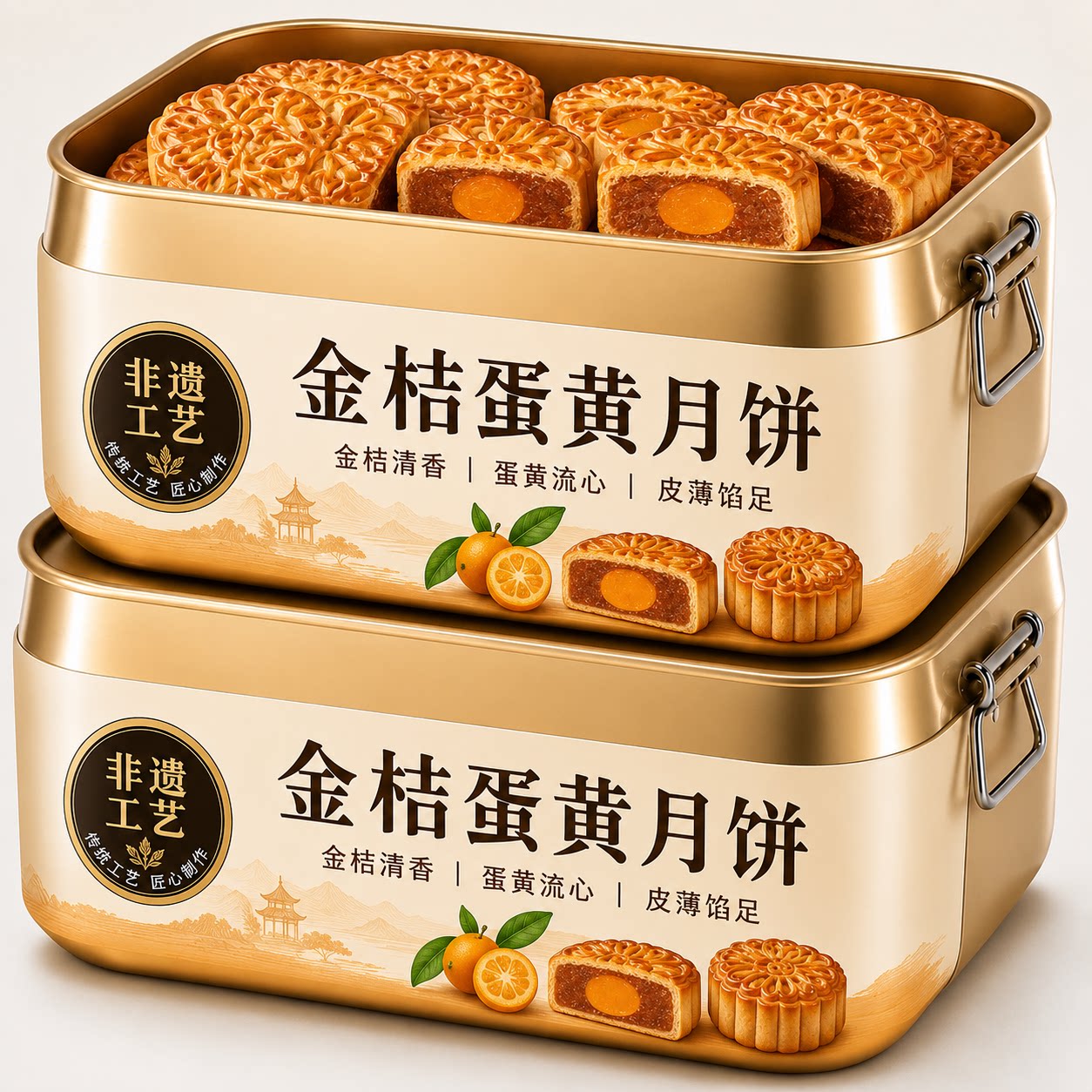 正宗广式金桔蛋黄月饼官方旗舰店手工传统无添加糕点中秋月饼送礼