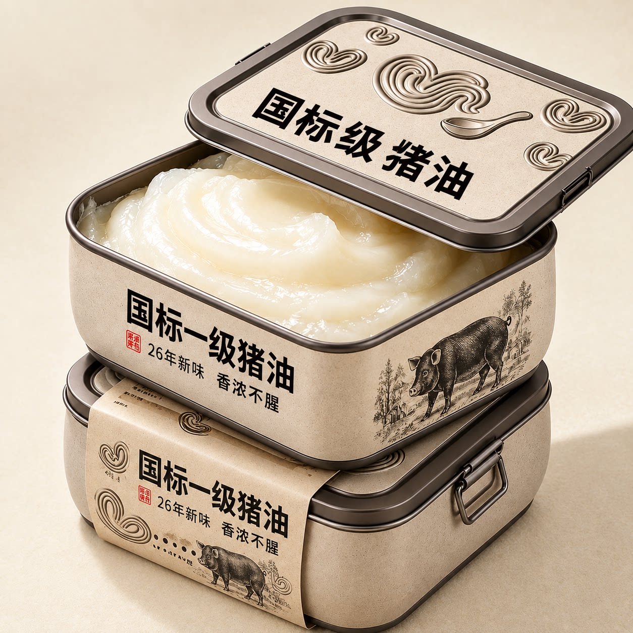 黑猪猪油官方旗舰店食用纯猪油图片