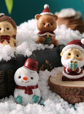 Christmas decorations, including Santa Claus and ornaments