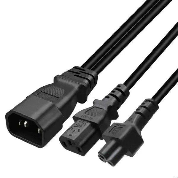 96BA IEC320 C14 to IEC320 C5+IEC320 C13 AC-Power Adapter