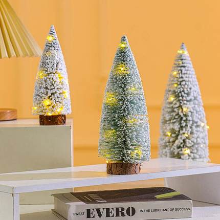 Christmas tree tabletop decoration flocking cedar tree