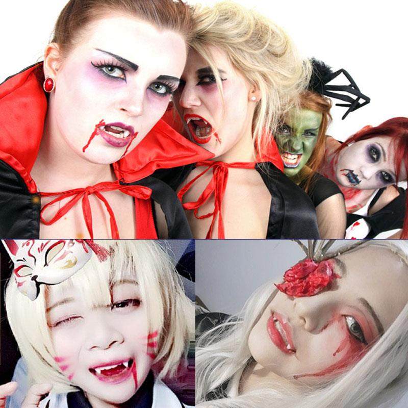 Vampire Teeth Dentures Zombie False Tooth Ghost Devil Fangs