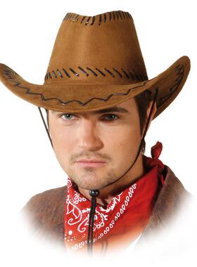 Man Cowboy Cowgirl Faux Suede Soft Hat Western 西部牛仔帽