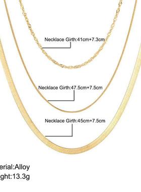 gold necklace Collarbone chain蛇骨炼长款项炼多层叠戴锁骨炼女