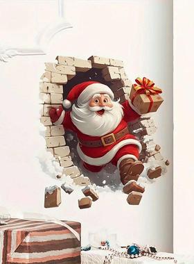 1pc Santa Claus Wall Decal - Removable Christmas Sticker, Su