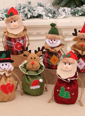 Linen apple bag Cartoon 3D with bell closing gift bag礼物袋