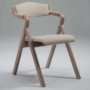 wood modern simple Dining folding curved retro back chair