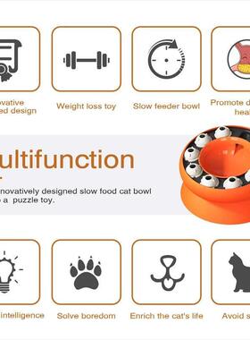 Cat Bowl Puzzle Toy Leak Food Slowly Feed Keep Cat Stomach H