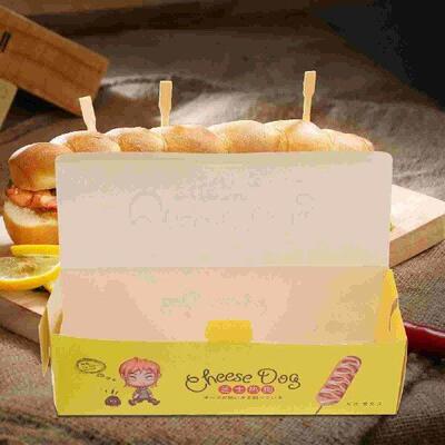 100pcs Disposable Hot Dog Box Paper Food Serving Tray