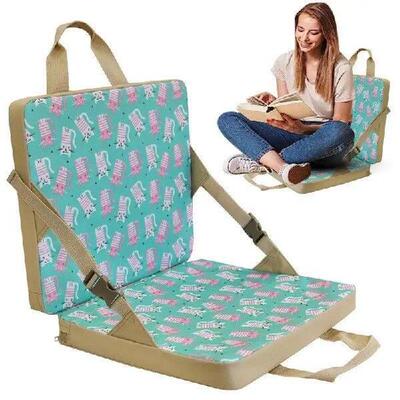Outdoor Foldable Chair With Backrest Portable Sponge Seat