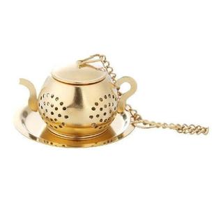 Tea Steel Infuser Extended Leaf Gold Chain Stainless