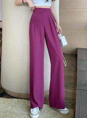 Wide leg pants for womens summer thin high waist suit pants
