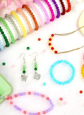 6/8mm Glass Jelly Beads DIY Necklace Bracelet Earring Making