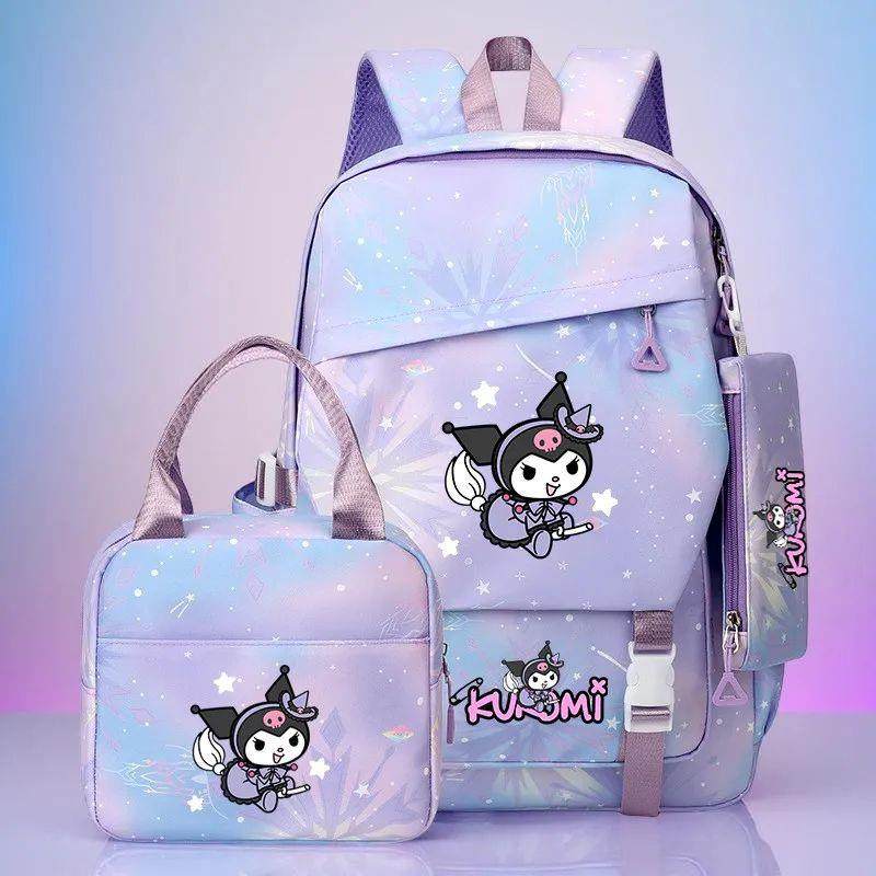 3pc Cute Backpack Set - Kuromi Hello Kitty Cinnamoroll Backp
