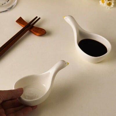 4PCS 3D Ceramic Dipping Bowls Portable Cartoon Salad