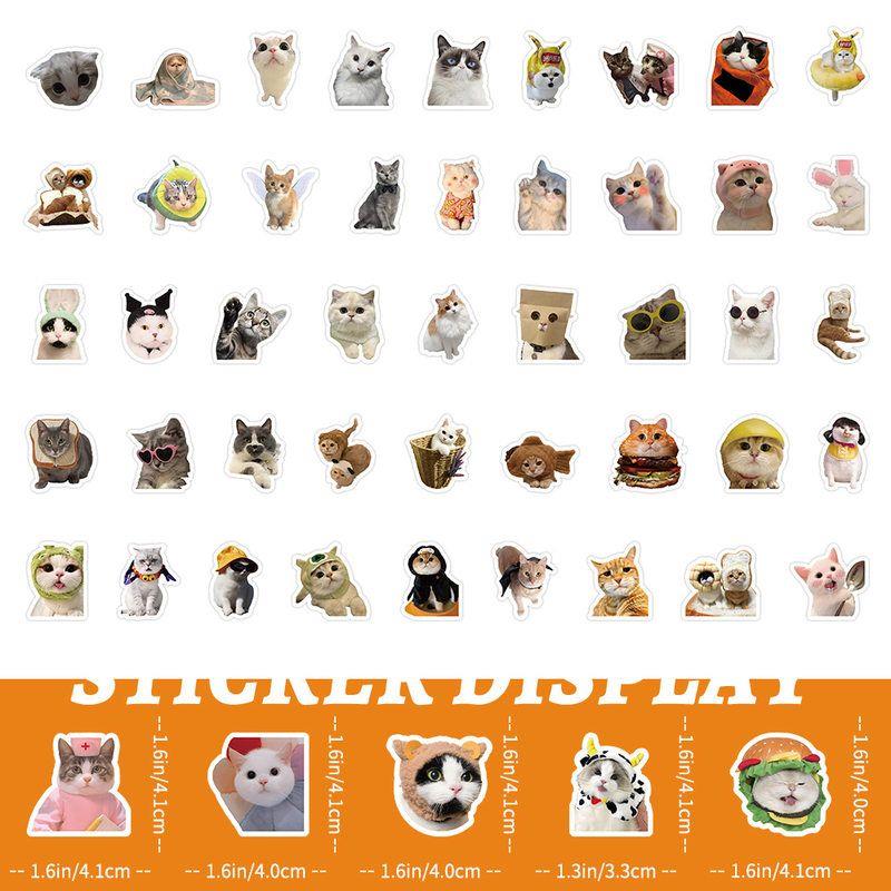 100Pcs Kawaii Cat Stickers Aesthetic Stationary Cute Sticker