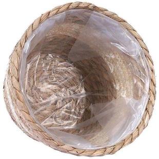 Waste Basket Paper Bin Planter Straw Seagrass Woven