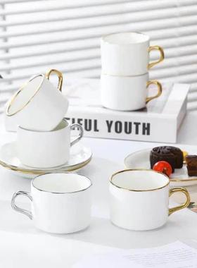 6pc ceramic coffee cup plates coffeeshop latte cups teacup