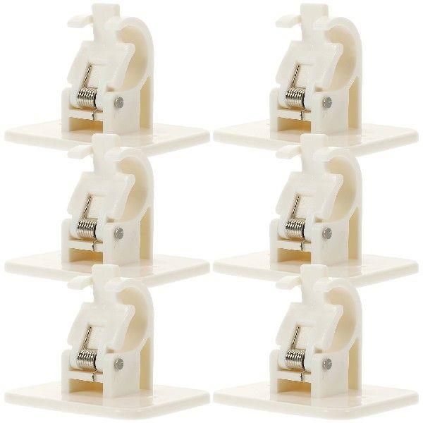 6pcs Curtain Rod Holders White Shower Hooks No-drill ABS
