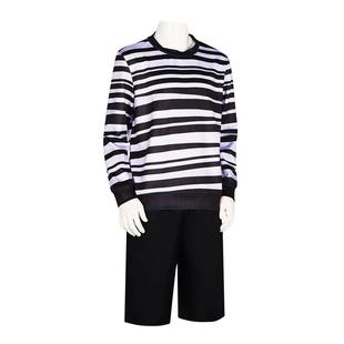 Boys Black Shirt Pugsley Add Striped Costume White Movie and