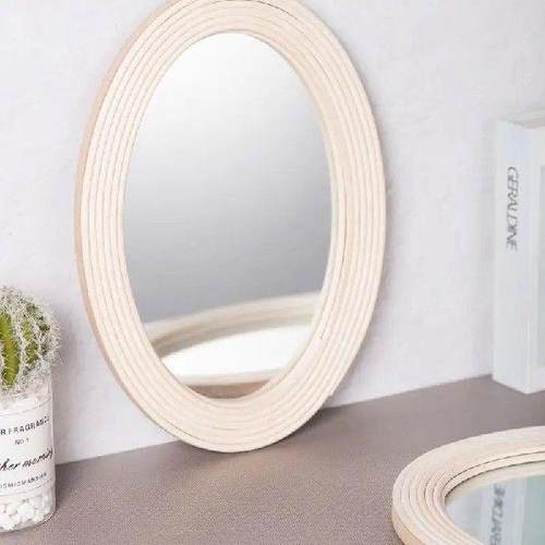 KX4B Oval Hanging Wall Mirror Decorative Rattan Innovative