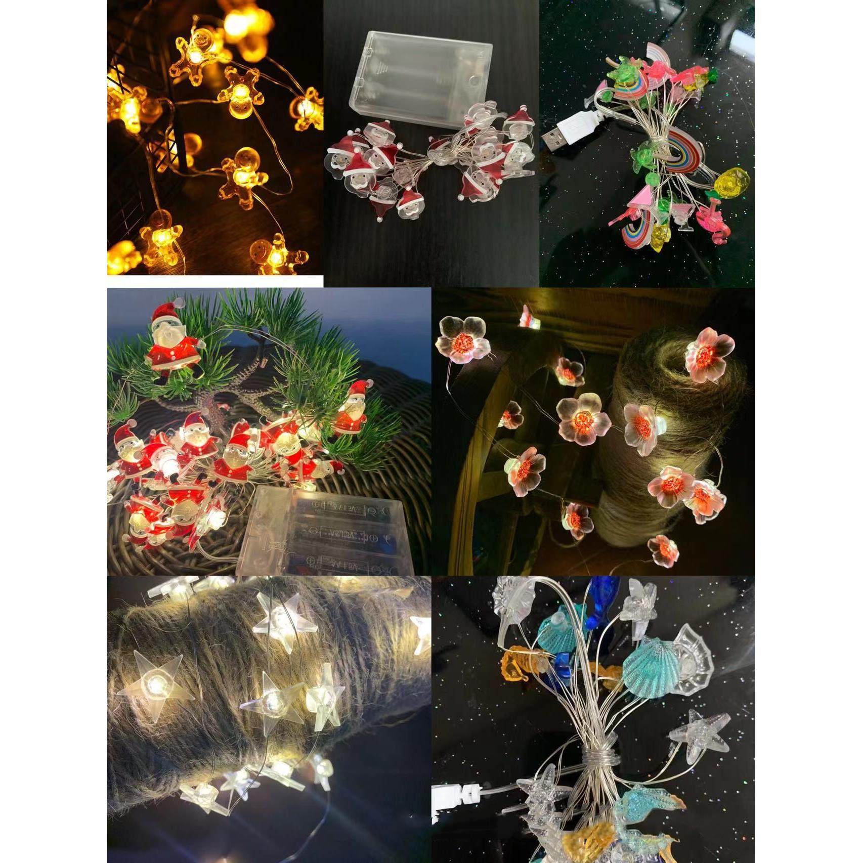 led Christmas decorative lights strung snowman deer head