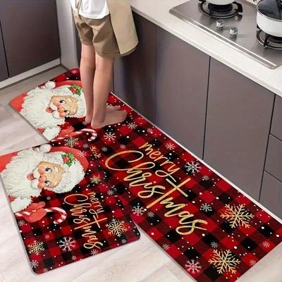 Christmas reindeer kitchen mat absorbent floor mat圣诞厨房垫