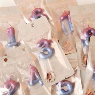 birthday cake digital candles party decoration card Number