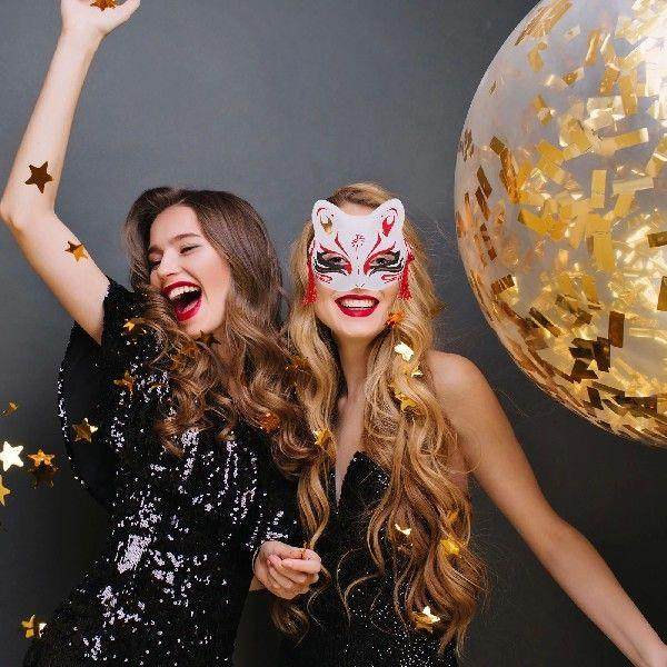 2Pcs Half Face Mask Japanese Fox Design Cosplay Party Stage