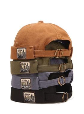 Vintage Docker Cap Brimless Hat Breathable Beanie Hats Cotto