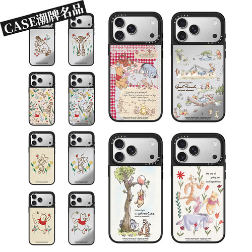 CA联名小熊维尼11适用iPhone17Promax苹果16Pro手机壳13镜面14防摔套15卡通16Promax可爱17Pro女款Plus磁吸12