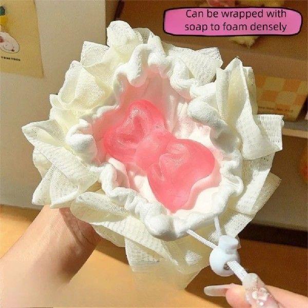 Double Side Bath Ball 2 in 1 Elastic Drawstring Body Clean
